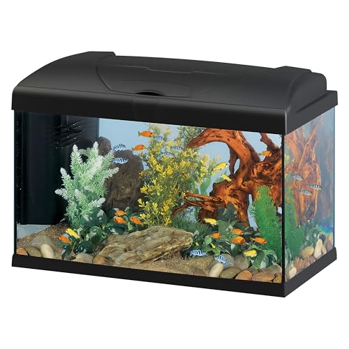 Hydor Acquario 60 Litri in Vetro per Pesci Tropicali o d'Acqua Dolce, include: Filtro 3 stadi per Acqua Cristallina, Lampada LED e Riscaldatore, 60 x 31,5 x h 39,5 cm. Nero