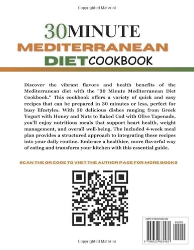 30 MINUTE MEDITERRANEAN DIET COOKBOOK: 1500+Days Quick And Easy Guide To Making Heart-Healthy, Nutri