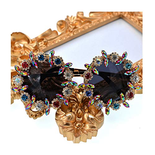 mincl/ 2019 Diamond Color Sunglasses for Lady Exaggerated Personality Female Sun Glasses Female Shades UV400