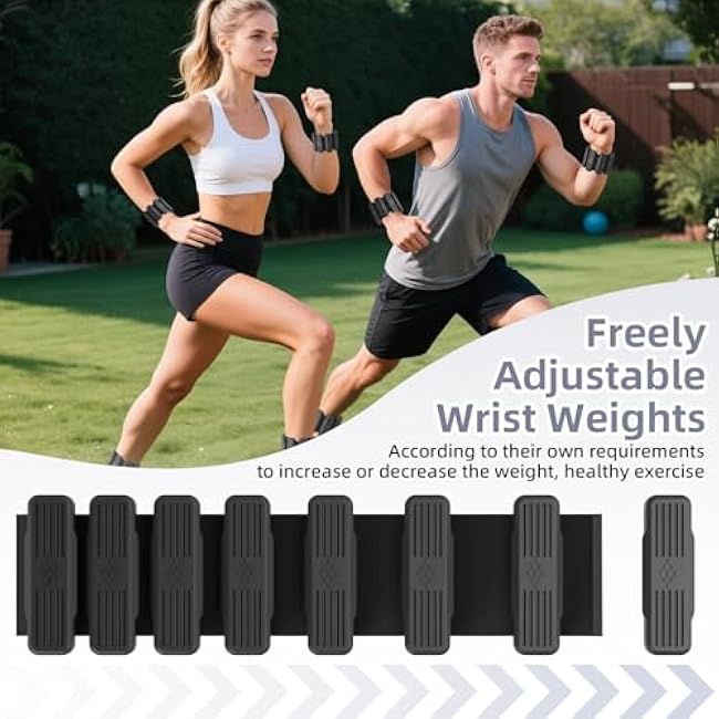 Pilates Wrist & Ankle Weights for Women, Wearable Wrist Weights & Leg Weights Set of 2(1Lb Each) Adjustable Ankle Weights for Walking, Yoga, Dance, Pilates, Pool Exercises and Gym