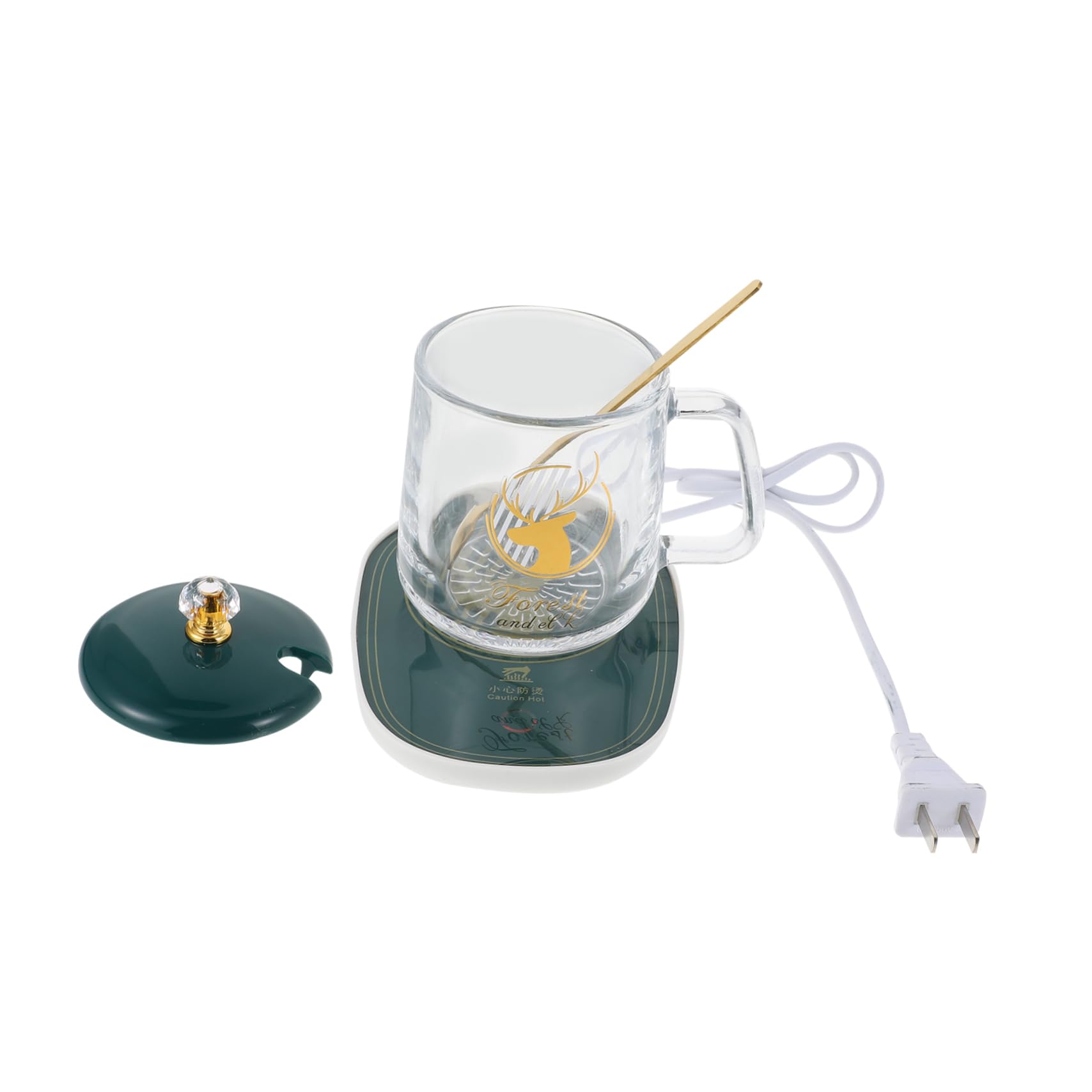 Mikinona Cup Heating Mat Set Warmer Coaster Stylish Ceramic Mug Warmer for Coffee Tea