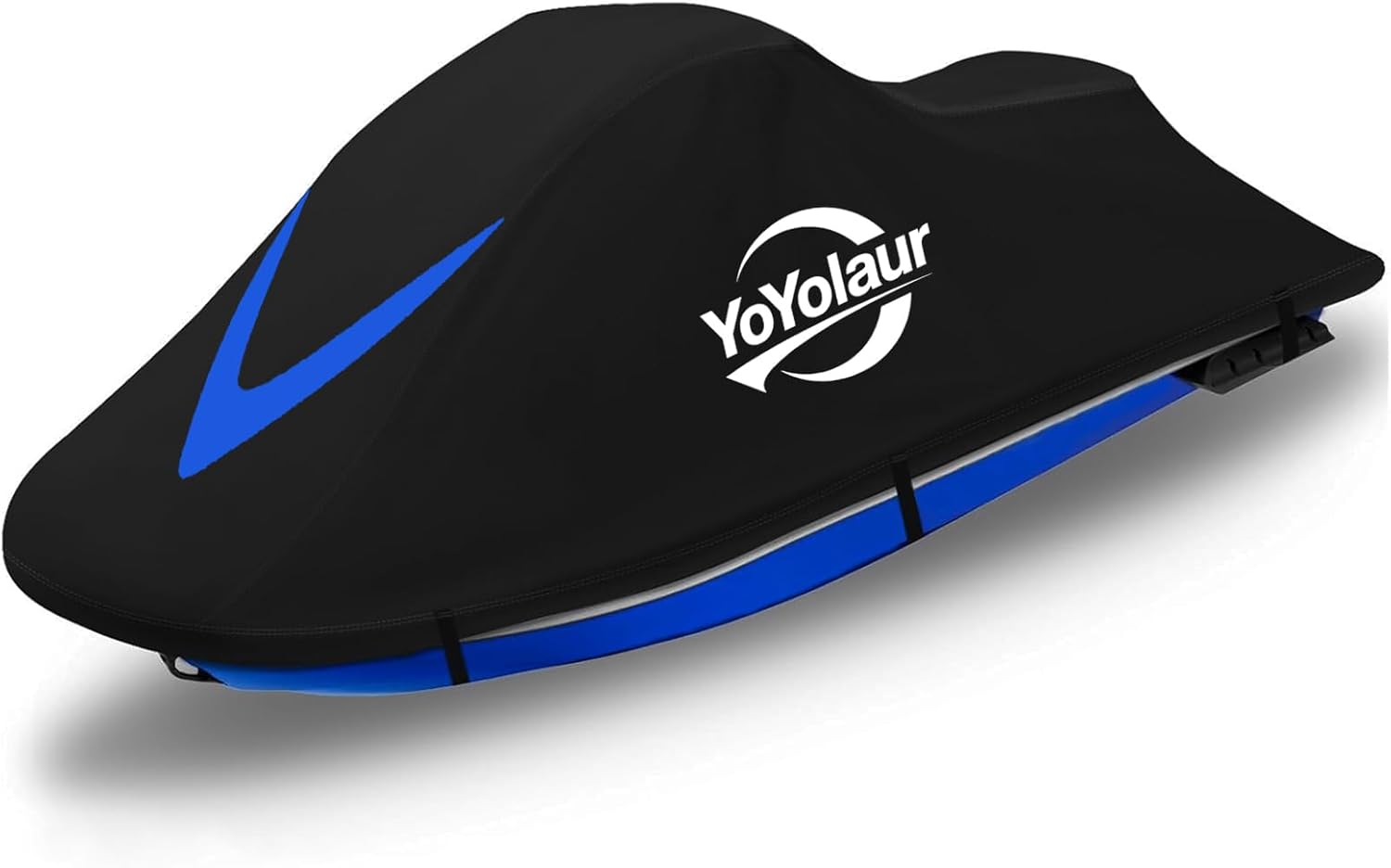 Waterproof Jet Ski Cover 2-3 Seater - Compatible with Yamaha Sea-Doo Kawasaki, 300D Trailerable PWC Cover Marine Grade UV Protection, Fit for 2-3 Seater Lengths 115'' to 120"（Blue）