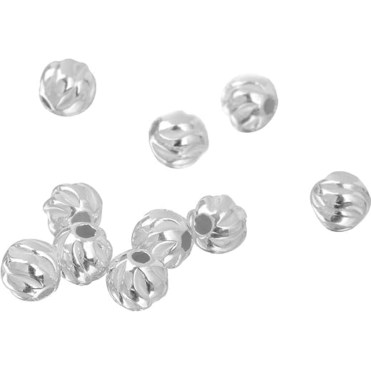 EXPORA 10Pcs Silver Water Ripper Beads 3mm