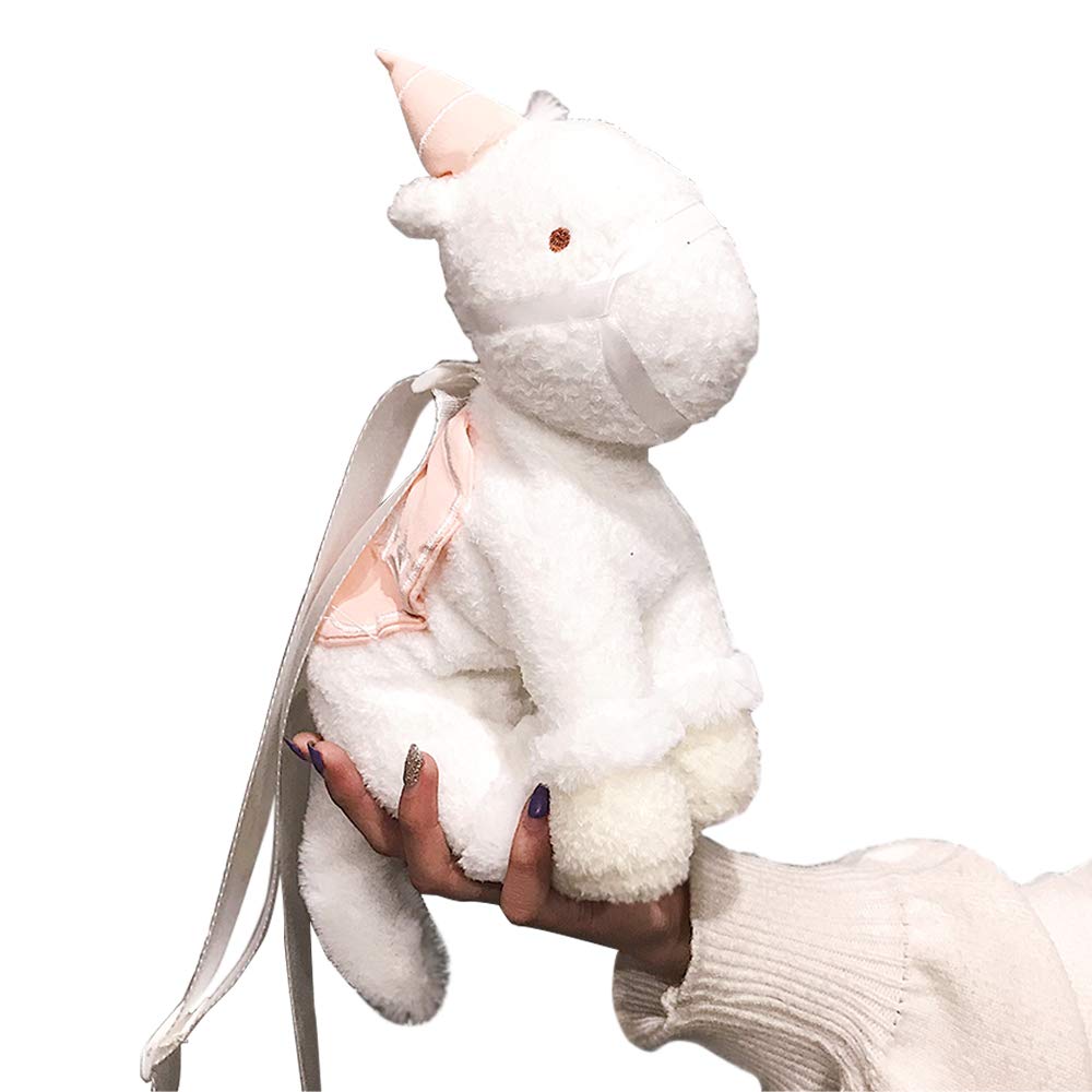 Plush Shoulder Bag - Cute, Fancy and Adorable Purses with Peal White Plush Cuddly, Soft Fabric Purses with Adjustable Shoulder Straps and Zipper Closure for Girls, Woman or Gift