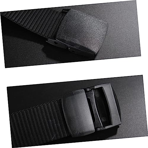 VALICLUD Canvas Web Belt for Men with Airport Friendly Non Metallic Automatic Plastic Buckle Lightweight Nylon Sports Casual Belt for Outdoor Heavy Duty and Daily Wear Breathable Black Tank2