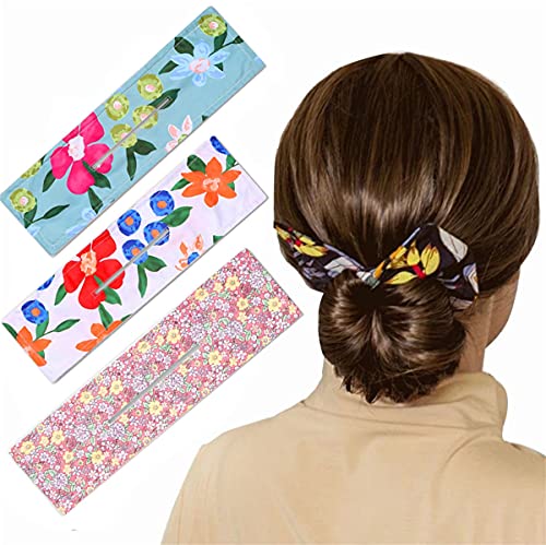 3pcs Elegant hair tie bow Deft Bun for Hair, Magic Donut Hair Bun Maker, French Twist Hair Tool to Roll a Bun, Twist a Bun(MIX 2)