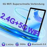 ZIOVO 2026 Tablet 10 Zoll Android 14 Tablet PC mit 22GB RAM+128GB ROM(2TB TF), FHD 1280 * 800, 2.4G+5G WLAN, Octa-Core 2.0GHz, 8000mAh, 5MP+8MP, BT 5.0, GPS Tablet mit Tastatur und Maus - Blau – Ansicht 5
