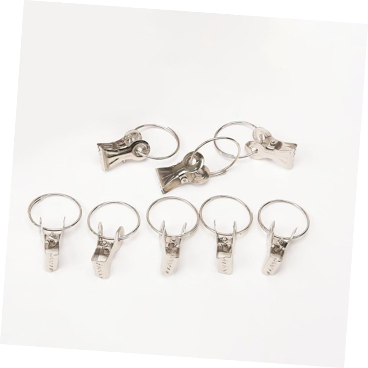 Lot De 50 Anneaux à Rideaux Avec Pinces Coquillage - Métal Antirouille - Pour Rideaux Fenêtre Ou Douche