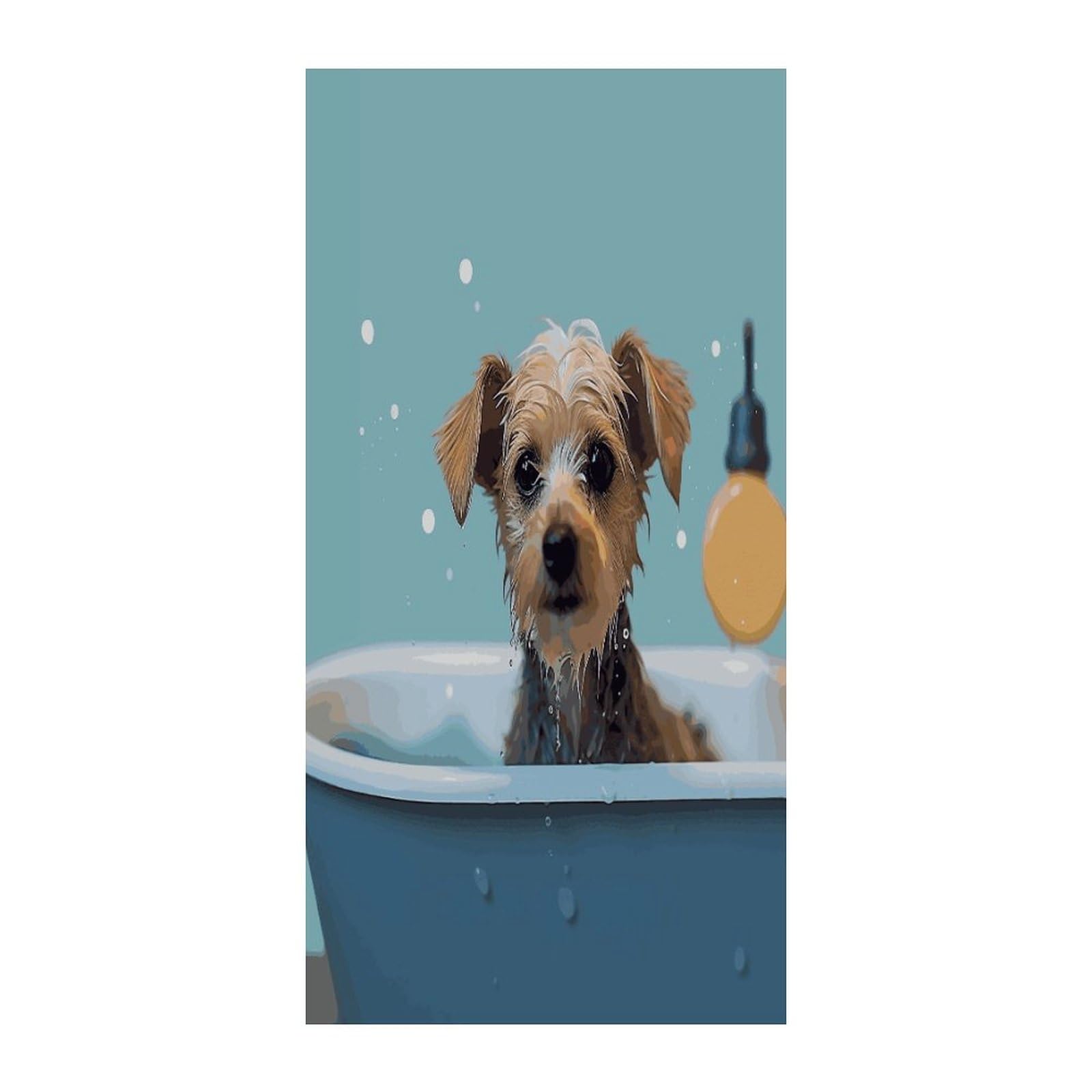 Fekiloot Style Funny Dog In Bathtub Door Curtain Room Divider Curtains