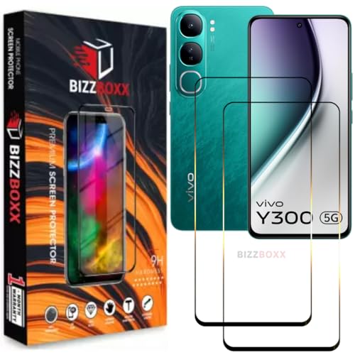 Image of Compatible With Vivo Y300 5G Tempered Glass Screen Protector Guard With Precise Edges - High Definition, Shatterproof, Easy Install, Anti-Fingerprint Screen Guard (Vivo Y300 5G) - Pack of 2