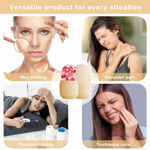XHJRI Ice Cube Roller Massager for Face, Eyes and Neck, Naturally Conditioning Skin Care, De-Puff Eye Bags, Reduce Migraine Pain, Reusable Massage Silicone Ice Mold - Image 4