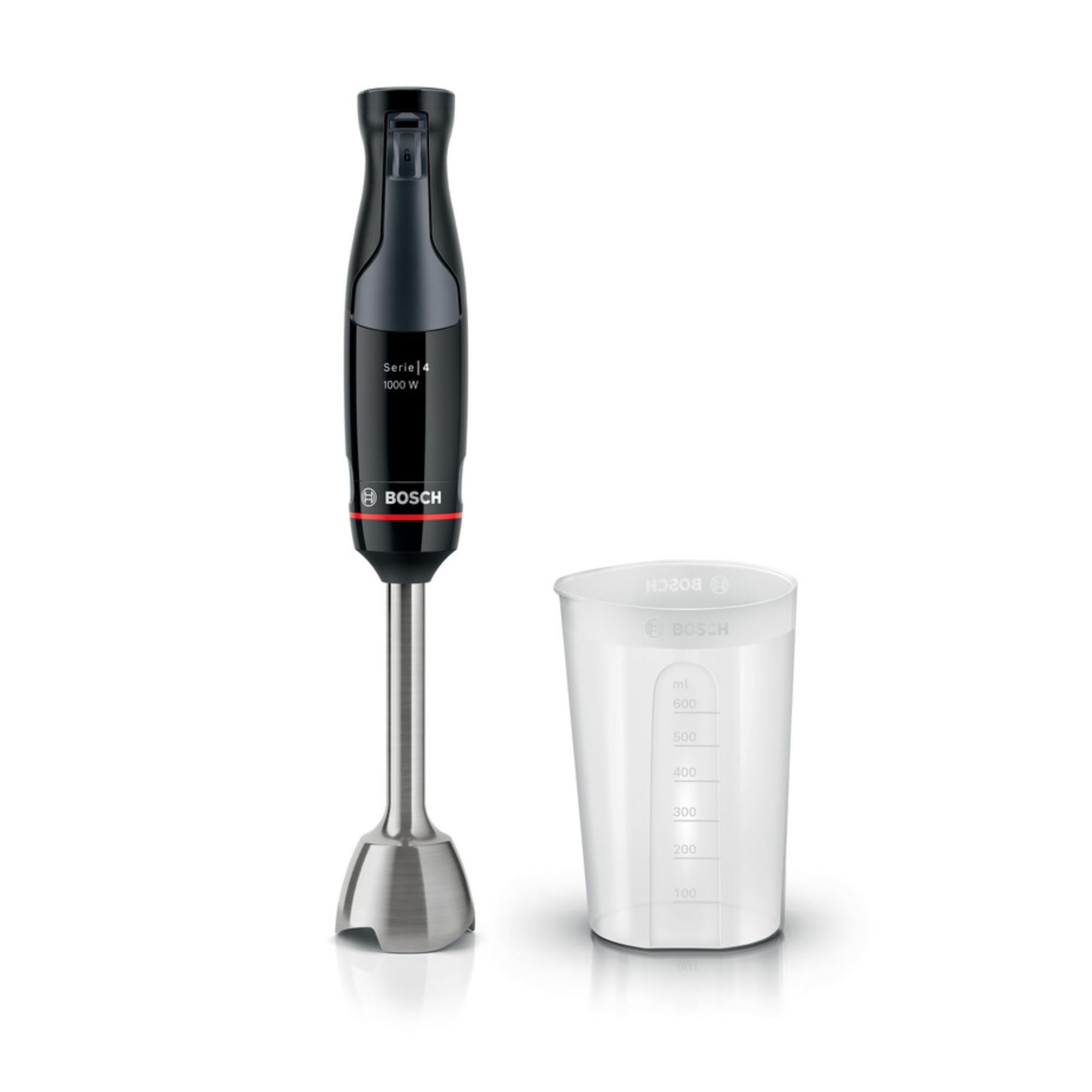 Bosch Hand Blender, ErgoMaster Series 4, 1000 Watt Motor, Dynamic Speed Control, QuattroBlade System, Accessories Included, MSM4B610