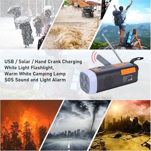Radio de Emergencia Bewinner con batería recargable y energía solar miniatura 3
