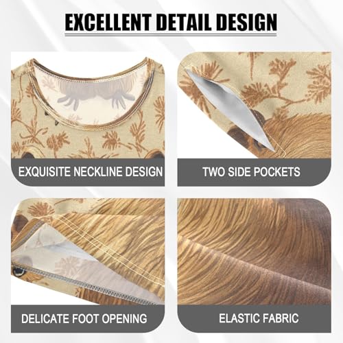 Pajama Sets Short Sleeve Animal Print with Capybara Soft Cotton Summer Sleepwear 2 Piece PJS Size 5-14T3