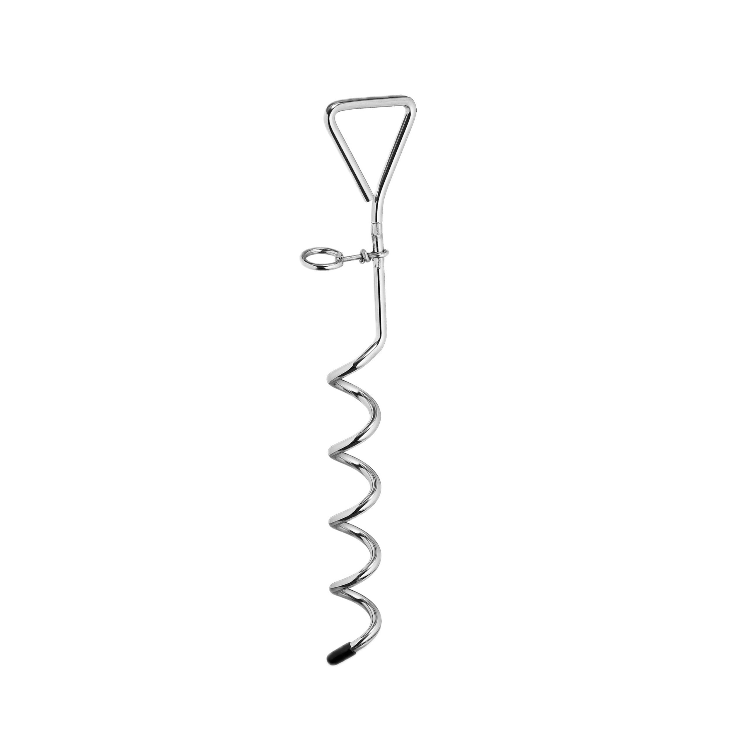 Piquet kit ancrage Spirale, Lot de 8, Forme Tire-Bouchon, Tente Trampoline Acier Chien, 42 cm, argenté | Acier, piquet d'attache pour chiens, 42 cm de long