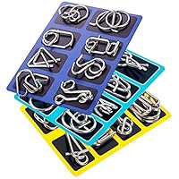 Brain Teaser Wire Puzzles - 24 Pack Puzzle Toys - Intelligence Mind IQ Test Game - Kids & Adults