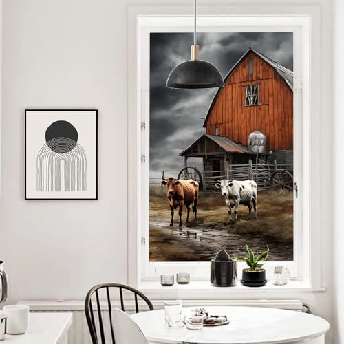 Vinilo decorativo para ventana con diseño estilo granja miniatura 5