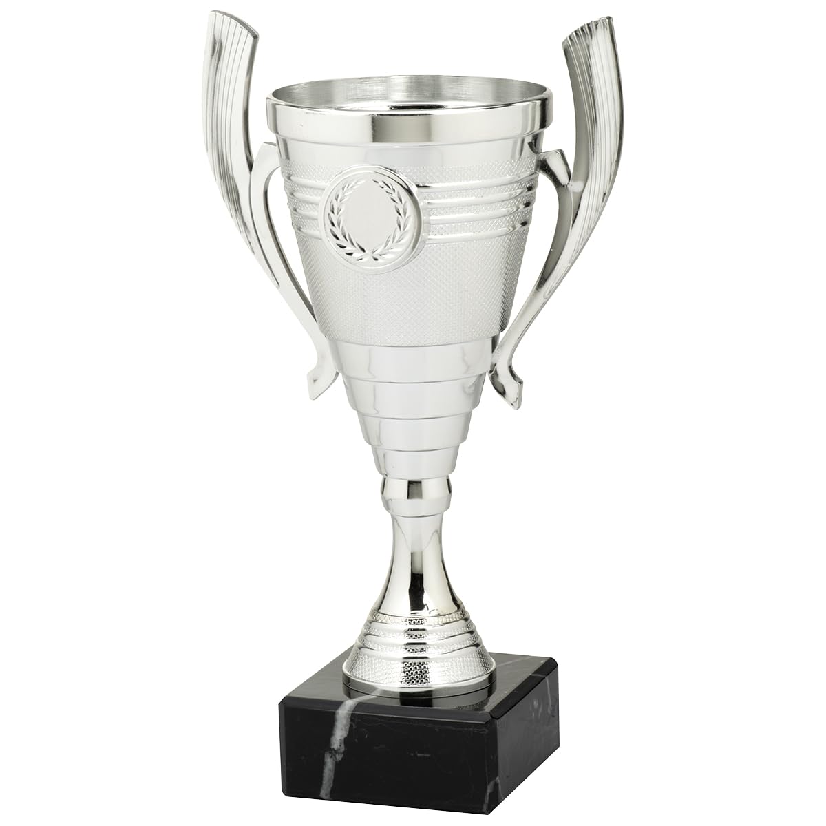 Tris Coppe economiche h 22,00 cm 1° 2° 3° Classificato Oro Argento Bronzo Targhetta Personalizzata Omaggio