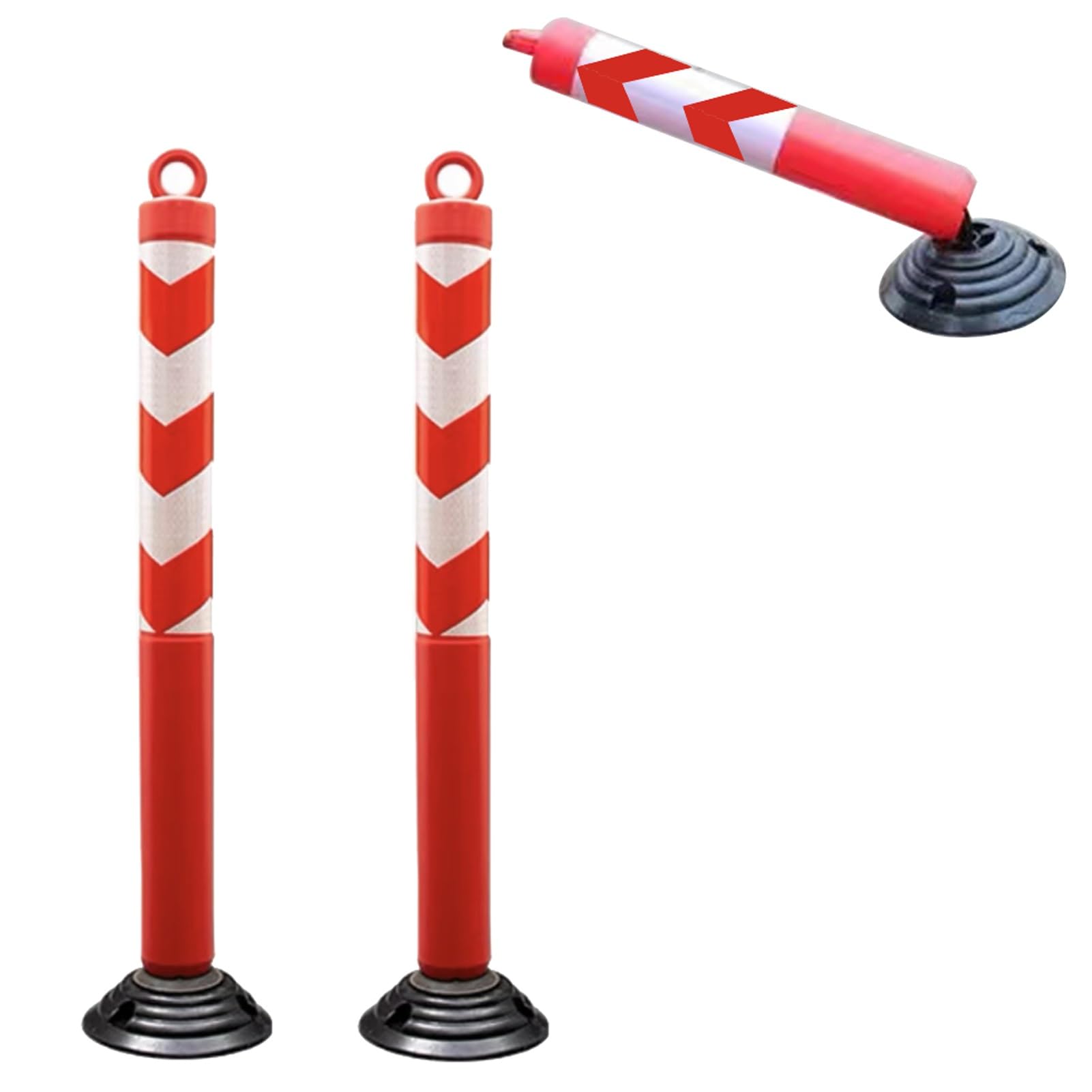 WDSOPK Safety Cones, Plastic Security Parking Bollard, Driveway Pathway Barrier Stanchion Not Fall Down, Traffic Delineator Caution Cones with Expansion Bolts （120cm (47 1) Height）