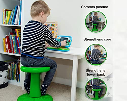 Image of Studico ActiveChairs - Kids Wobble Stool - Flexible Classroom Seating for Focus & Posture, Green
