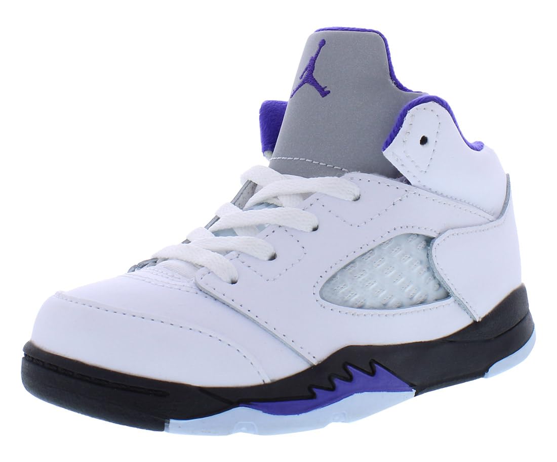 Jordan Baby Boy's 5 Retro (Infant/Toddler) White/Dark Concord/Black 9 Toddler M