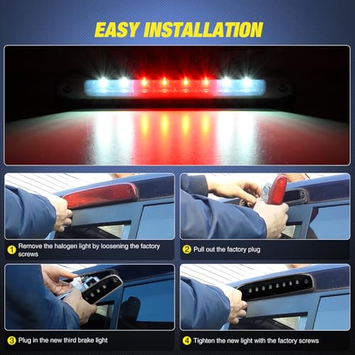 Image of Nilight Third Brake Light for Dodge Dakota 1997-2010, Smoked Lens