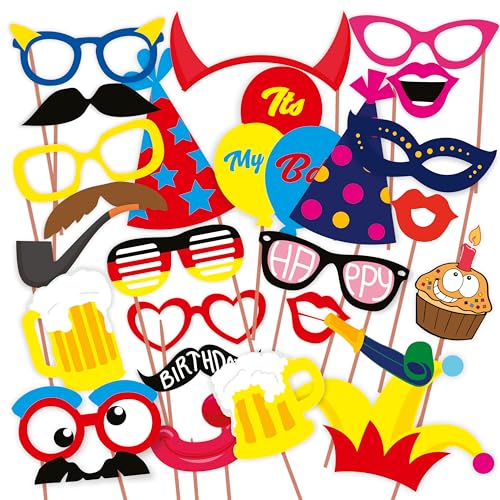 WOBBOX Photo Booth Party Props (26 Pieces)
