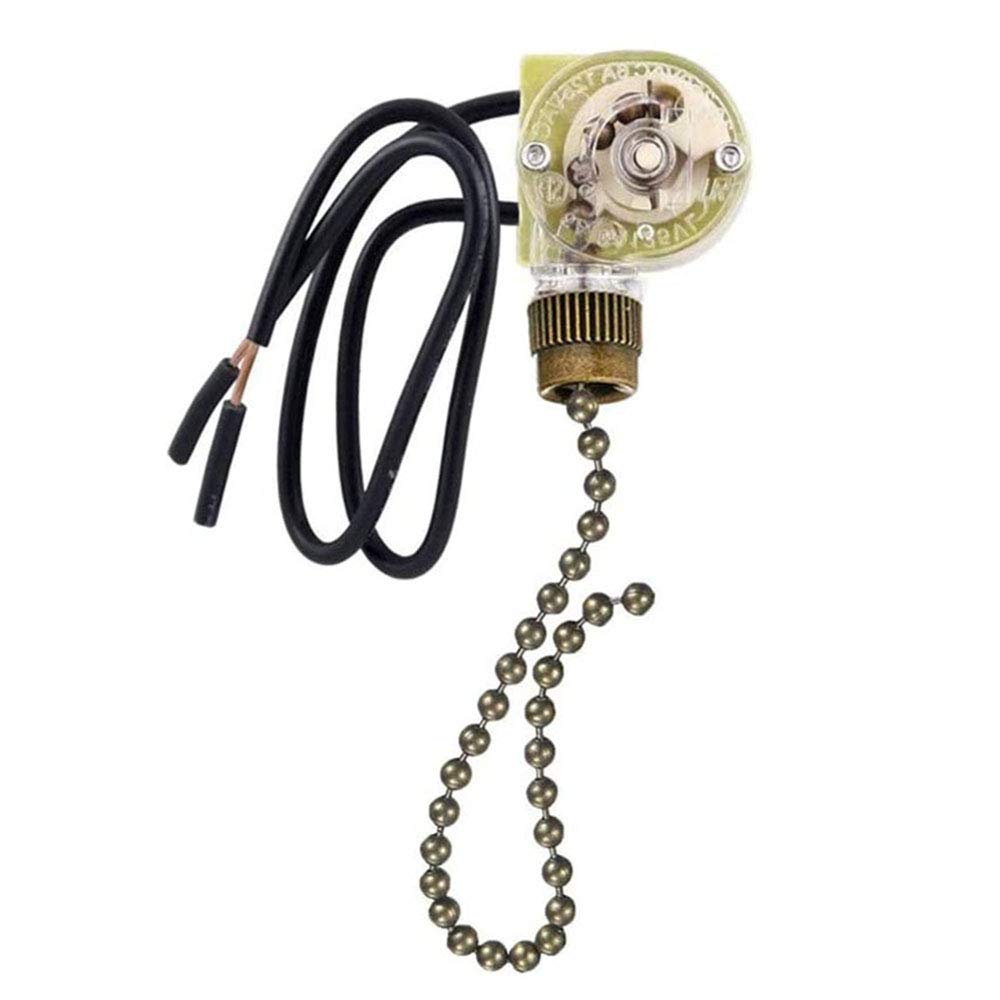 Ceiling Fan Switch Zing Ear ZE-109,Two-Wire On-Off Light Switch for Hunter Ceiling Fans Lamp and Wall Lights Replacement (Bronze Pull Chain)