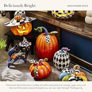 Mackenziechildsminipatchworkspicepumpkindecorativeresinautumnandhalloweenhomedecor Urban Country Home Decor Mackenzie childs mini patchwork spice pumpkin decorative resin autumn and halloween home decor urban country home decor
