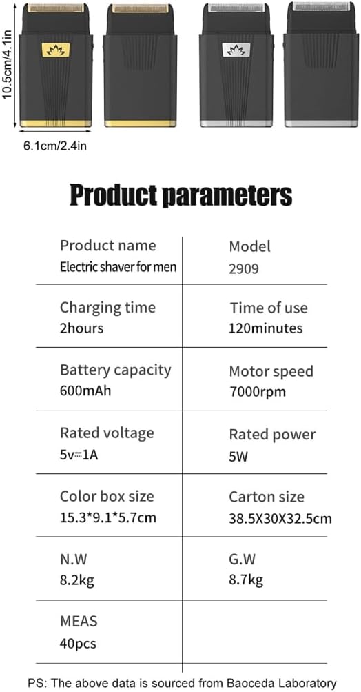 Electric Shavers Foil for Men Electric Shaver Rechargeable Grooming Shaver for Face Beard Trimmer Reciprocating