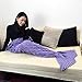 L.BAN Couverture de Queue de sirène Chaud Doux au Crochet tricoté écailles de Poisson Saisons Dormir Adulte Adulte Homme pour Enfants Adultes 180X90 CM, Violet