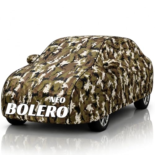 Image of Safe-Cars New Jungle 100% Waterproof Bolero Neo Car Cover | Polyester Car Body Cover for Rain & Sun | UV Protection, Dustproof, Scratch Resistant, Windproof, Heat Resistant, Custom Fit