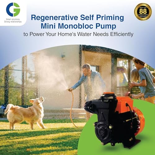 Image of CG Flowganga 2 |0.5 HP | Residential Water Pump Self Priming Regenerative | Single Phase | Anti-Jam Winding | Anti-Drip Adaptor | Wide Voltage Range | 1 Year Manufacturer's Warranty
