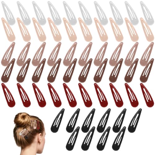 Lot de 60 Barrettes à Cheveux en Métal pour Femmes et Filles, Pinces Clic-Clac Multicolores...