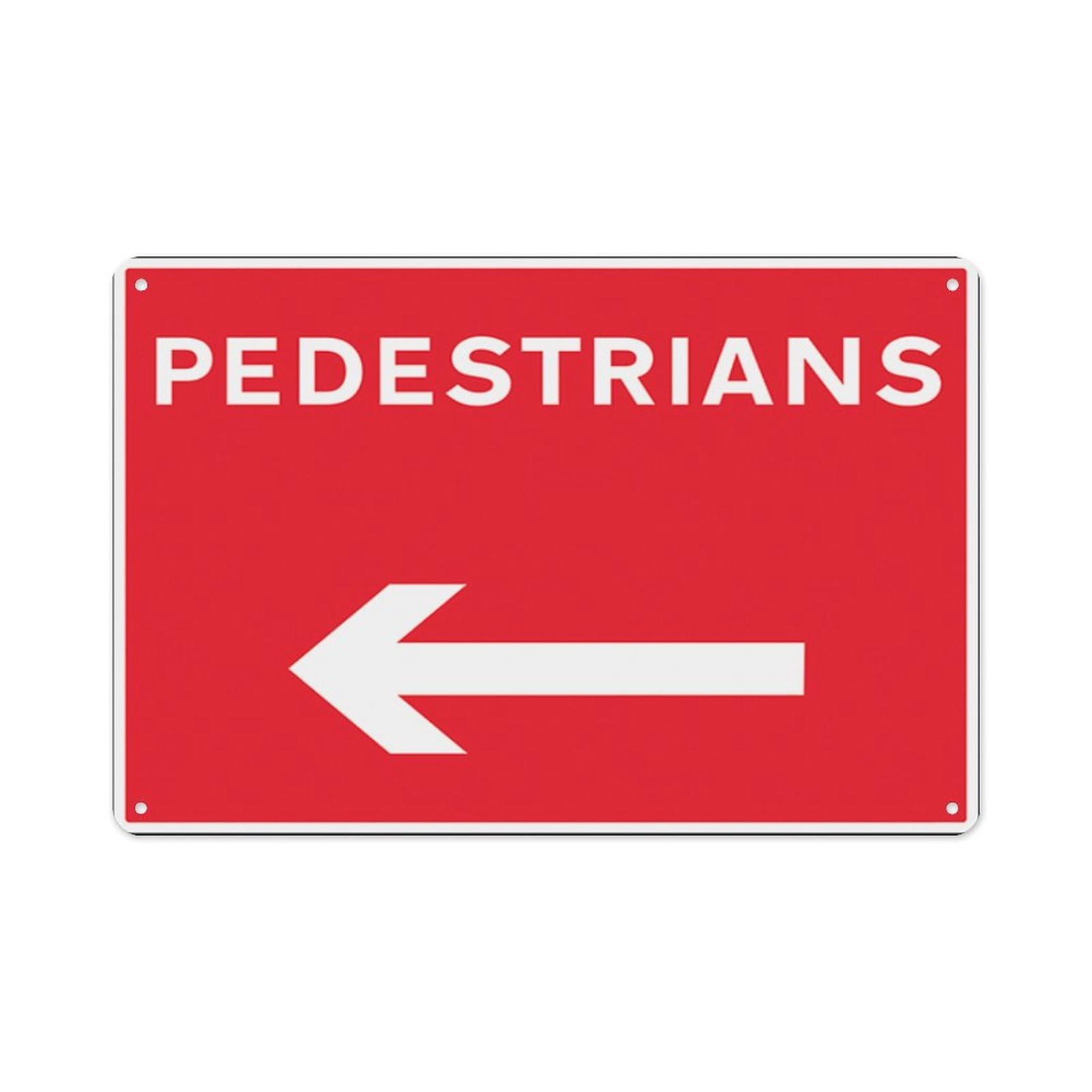 peiyeety Pedestrians Arrow Left Aluminum Tin Warning Signs For Home Outdoor Garden 8X12 Inches