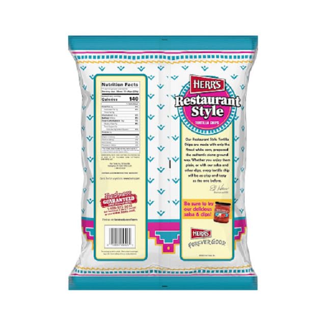 Miniatura 2 de Herr 's Restaurant Style Tortilla Chips, 17 oz. Bolsas tamaño fiesta (paquete de 2)