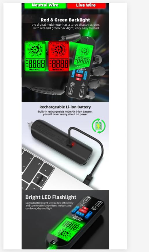 A1X USB Digital Multimeter TrueRMS DCACVoltage Tester