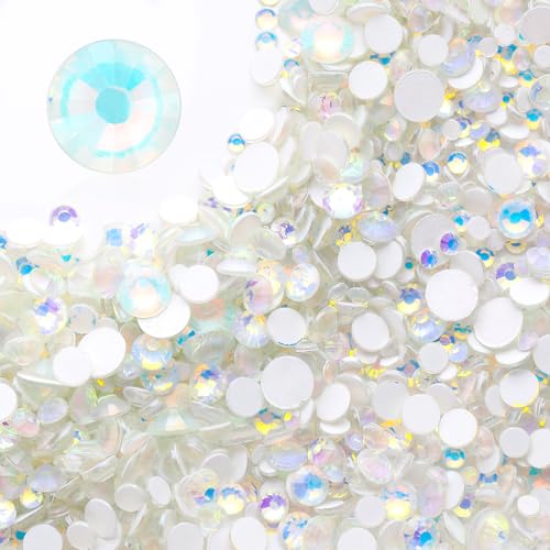 Image of F White Flatback Rhinestones, Glass Rhinestones for Nail Art and Craft, Glue Fix, Loose Crystal Gemstones(F White, SS8, 1440pcs, 2.3-2.5mm)
