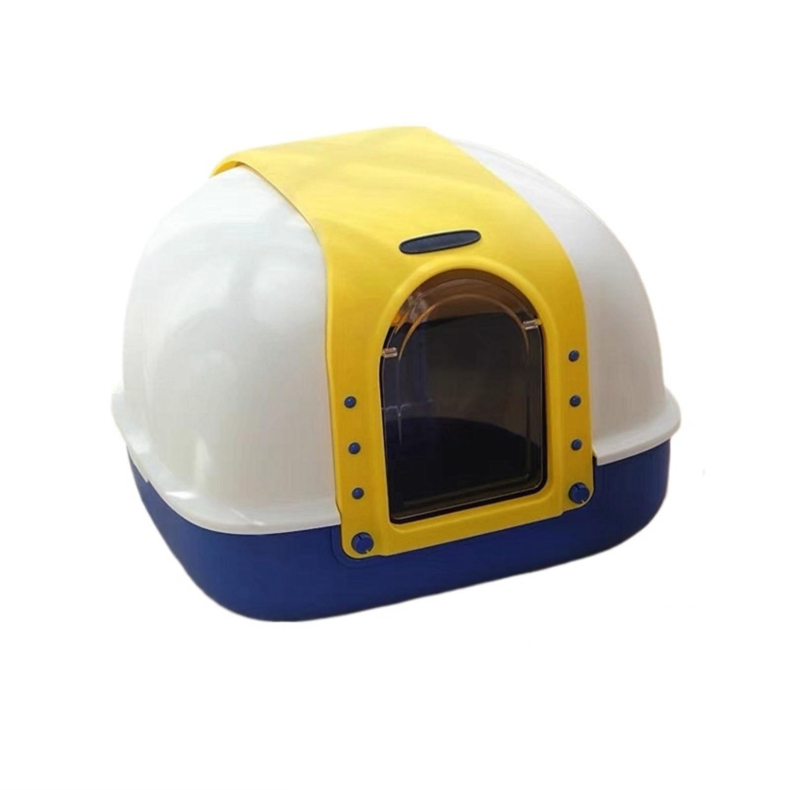 SDGBCXD cat litter tray, Cat Litter Tray, Covered Box for Indoor Cats, Anti-Splashing Large Enclosed Easy Clean(Yellow One Size,Yellow)
