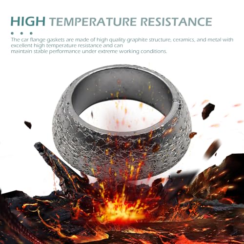 Image of 2 PCS Exhaust Pipe Gasket, ID 65 mm Muffler Exhaust Manifold Flange Ring Gasket, High Temperature Resistant Anti-leakage Modified Conical Sealing Gasket, for Most Cars (Silver)