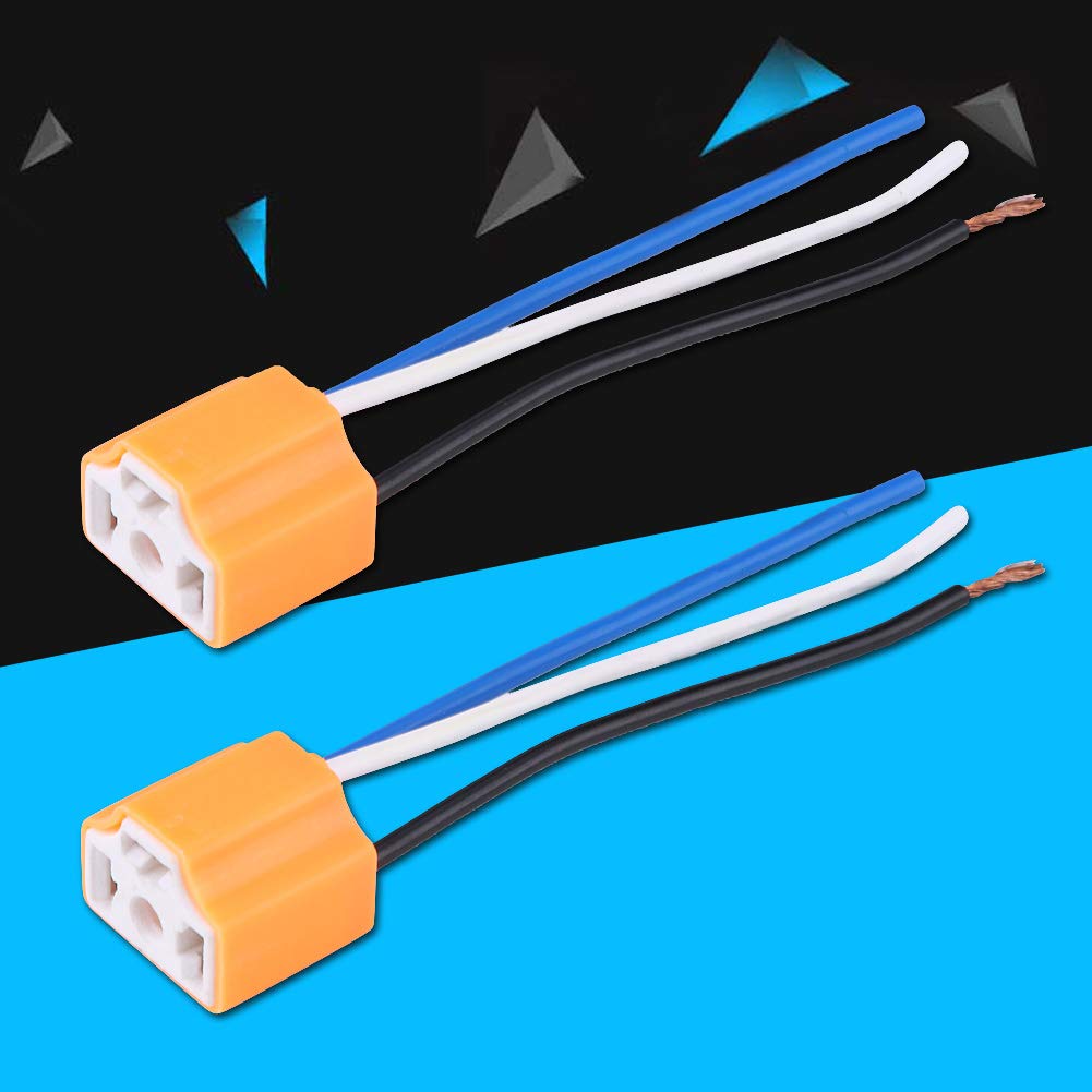 CGEAMDY 4 Pièces Auto Support De Ampoule Céramique H4, Douille De Phare De Voiture, H4 Céramique Prise Femelle Pour Connecteur Phare, Conversion