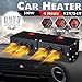Car Defogger 12V 500W Car Heater 2 in 1 Portable Car Heaters and Cooling Fan with Purification for Winter (12V 500W, 4 Holes)
