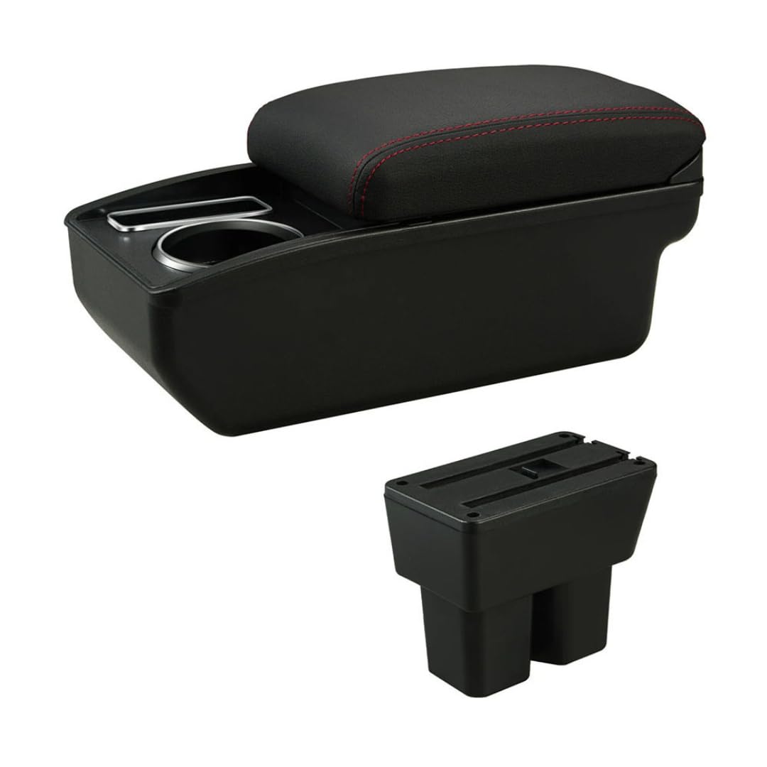 Toiumops Armrest for Suzuki Jimny 2019-2024, Car Armrest Box Center Console Store box(A1 Red Line No USB)