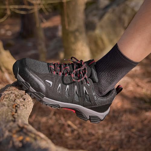 Image of SHULOOK Men's Waterproof Hiking Shoes Lightweight Anti Slip Outdoor Ankle Boots Breathable Hike Trekking Trails Shoe
