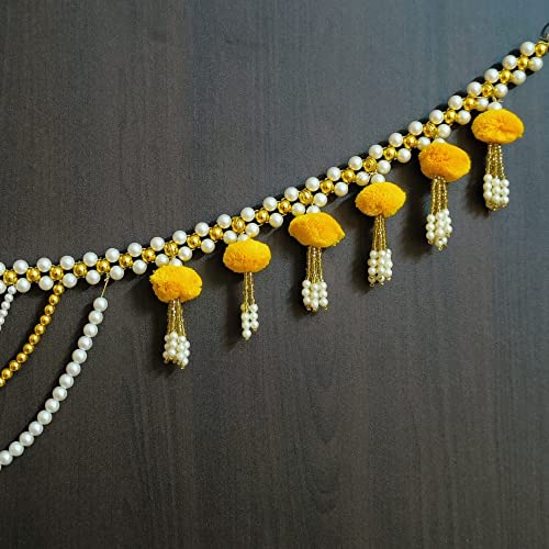 Image of Handmade Door Hanging Round Moti Style Bandarwal Toran (Tmr-01) -Diwali New Year Inauguration Wedding Festival Home Decor Pooja (40 Inch X 6 Inch, Multicolor)