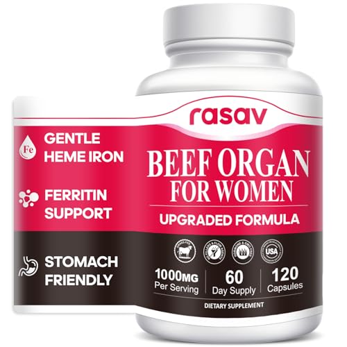 Beef Organ Supplement for Women - Ferritin Supplement for Women Grass Fed Liver Uterus Ovary & Bone Marrow - Natural Anemia Support Energy & Hormone Balance - Pasture Raised - 120 Capsules