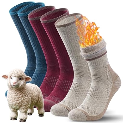 TANSTC Calcetines Lana Merino Hombre Mujer 43-46 Calcetines Invierno Termicos Antideslizante, Calcetines Deportivos de Compresión Largos para Trekking Senderismo Ciclismo, Colorido, 3 Pares | Ya disponible en tu tienda friki favorita! En mundofriki.es!