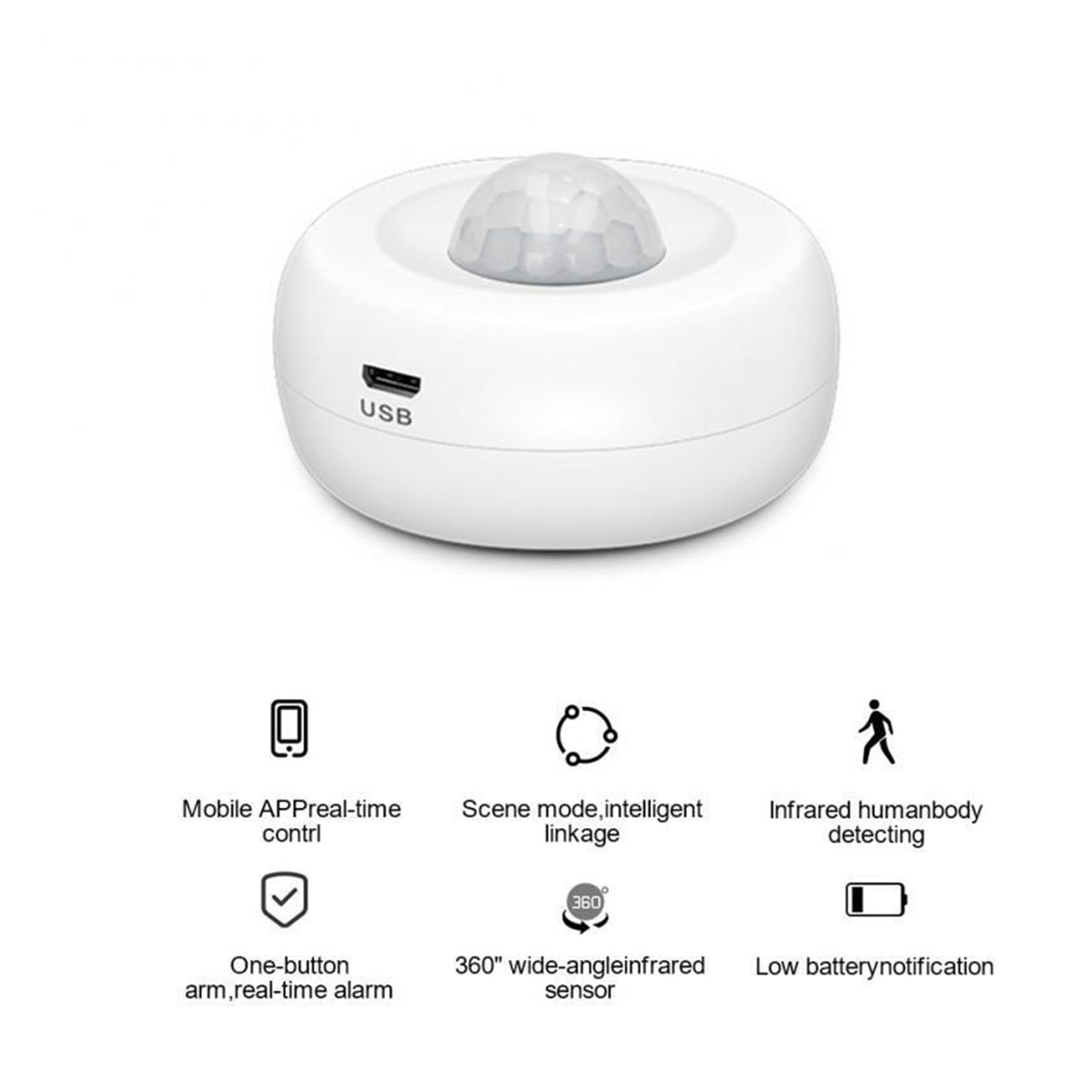 Sensor De Movimiento Inteligente, Alarma Antirrobo Seguridad, Monitoreo Remoto Vida, Detector Pasivo Infrarrojo Para casa y garaje