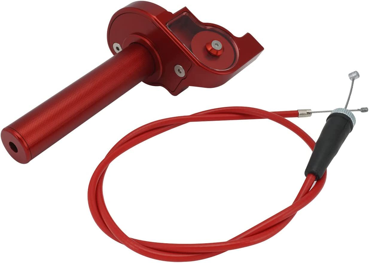 Acceleratore per moto da cross da 22 mm, con cavo dell'acceleratore CNC, universale, per CRF KLX TTR DRZ 50 110 125 150 200 250 Pit Bike ATV Mini Bike Rosso