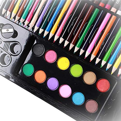Image of KARP Children Deluxe Art Drawing Set for Kids Case Art and Craft Supplies Drawing and Painting Set Great Gift (150Pcs -Black)